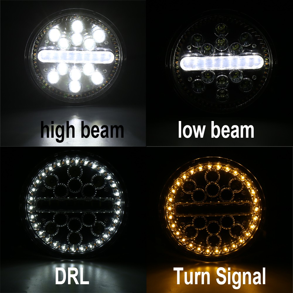 HONGCHANG-Jeep Wrangler Halo Led Headlights With Drl Turn Signal Function